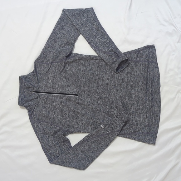 Nike Dri-Fit Running 1/4 Zip Mock Neck Pullover, Color Heathered Gray Size XS - Picture 4 of 16